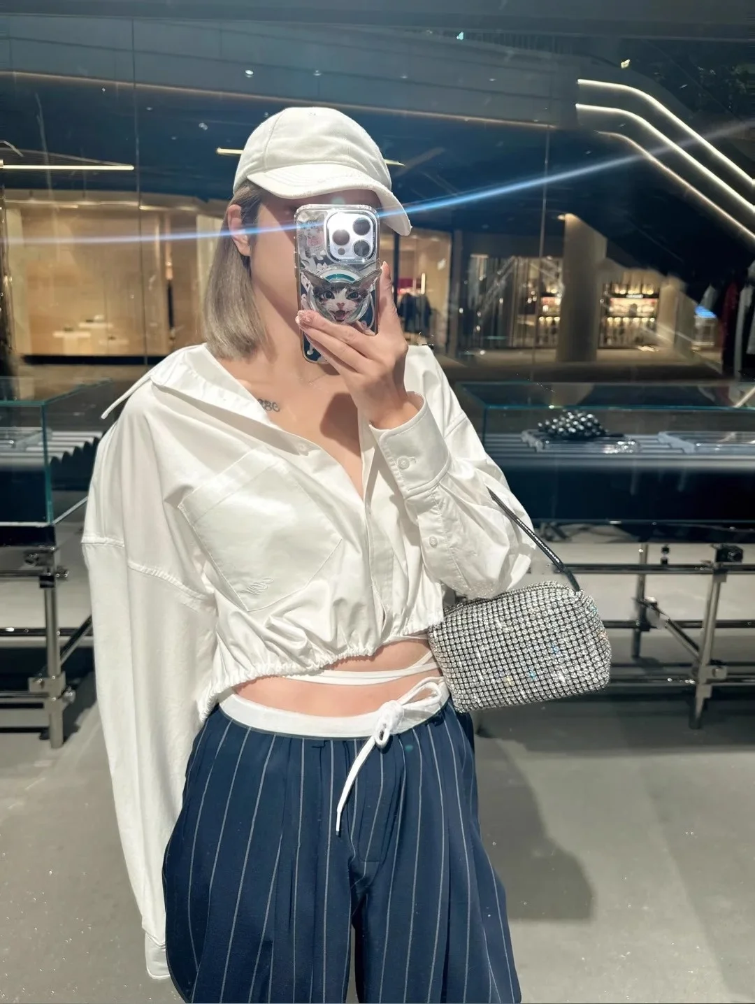 

Spring 2025 Women's ort Wrap Sle Long Sve irt Casual Striped Belted Cotton Straight Cut Faionable Busin irt