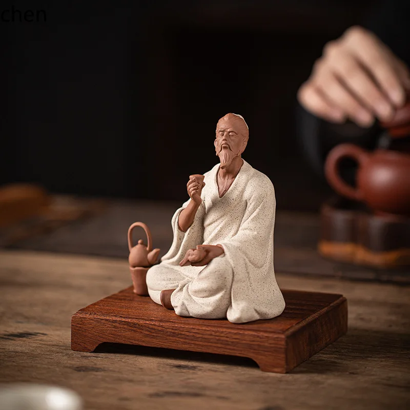 Cz1 ceramic historical figures ornaments tea saint lu yu bo ya zhong ziqi   tea room living room decoration furnishings