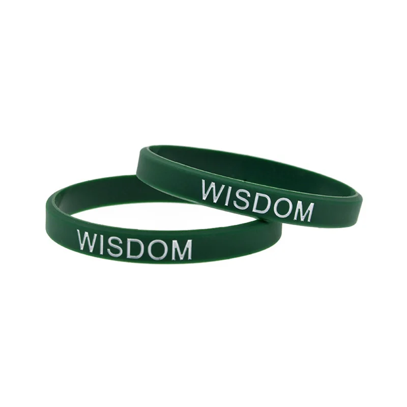 50 Stück Weisheits-, Bescheidenheits-, Mut-, Freundlichkeit-, Ehrlichkeits-Silikonarmbänder, Armband mit positiver Energie – Detail 5