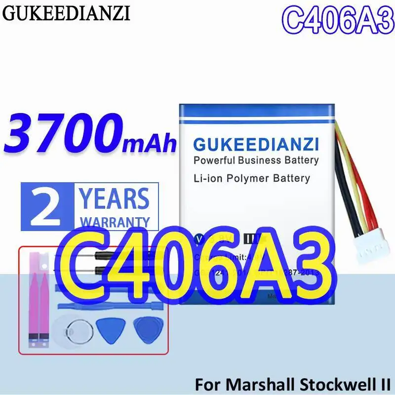 

Аккумулятор GUKEEDIANZI большой емкости 3700 мАч C406A3 для Marshall Stockwell 2 II 2-й беспроводной Bluetooth-динамик
