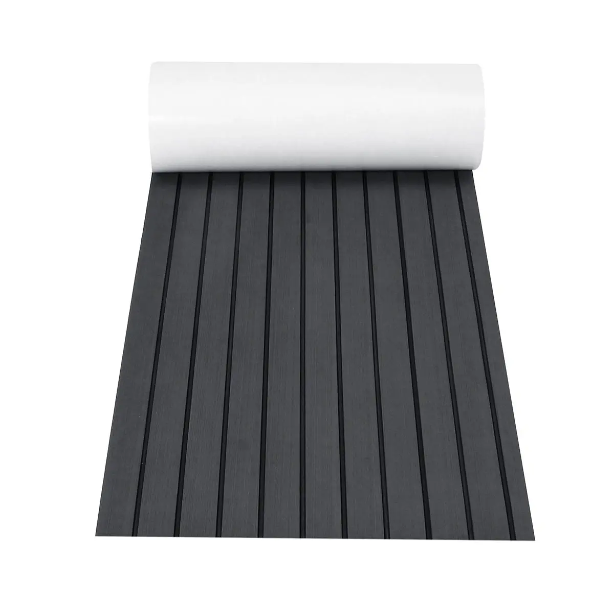 Self-Adhesive 2.4M Foam Teak Decking EVA Foam Marine Flooring Faux Boat Decking Sheet Accessories Marine Brown Black