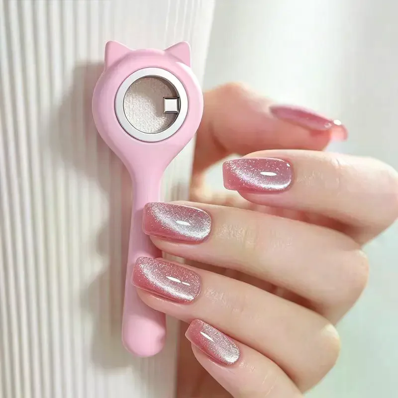 3-Second Hollow Cat Eye Magnet Strong Power Ring With Handle Magnet Fast Black Hole Effect For Magnetic Nail Art Beginner