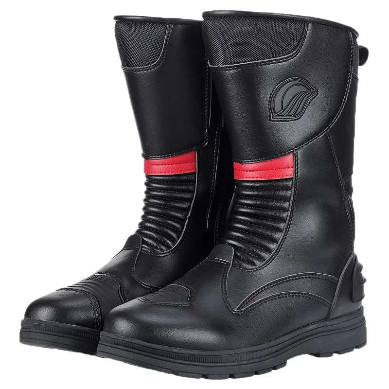 

Boots for Motorcyclist Man Four Seasons Anti-slip Waterproof Protection Motorcycle Pull Boots Cross-country Riding Gear