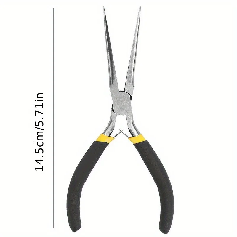 8PCS Mini Pliers Set Long Nose with Teeth Flat Jaw Round Curved Needle Diagonal Nose Wire End Cutting Cutter Tools