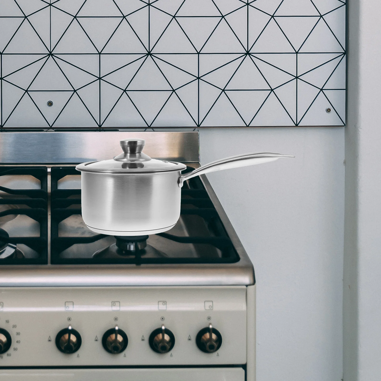 

Молочный горшок из нержавеющей стали 304, утолщенная маленькая кастрюля для приготовления супа со стеклянной крышкой, антипригарная индукционная совместимая кухня