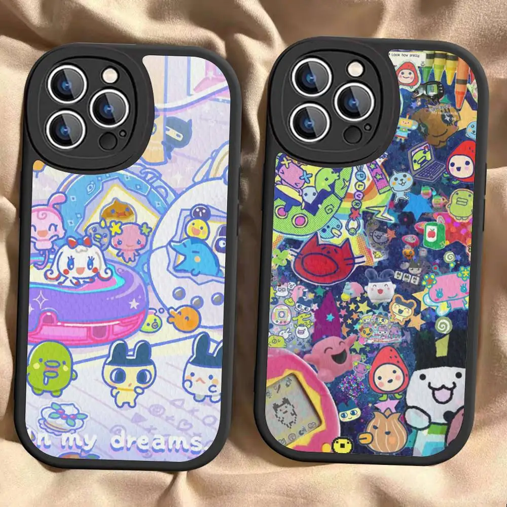 Classic Virtual Cut T-Tamagotchi Phone Case For IPhone 11 12 13 14 15 16 Pro Max Plus Leather Cover