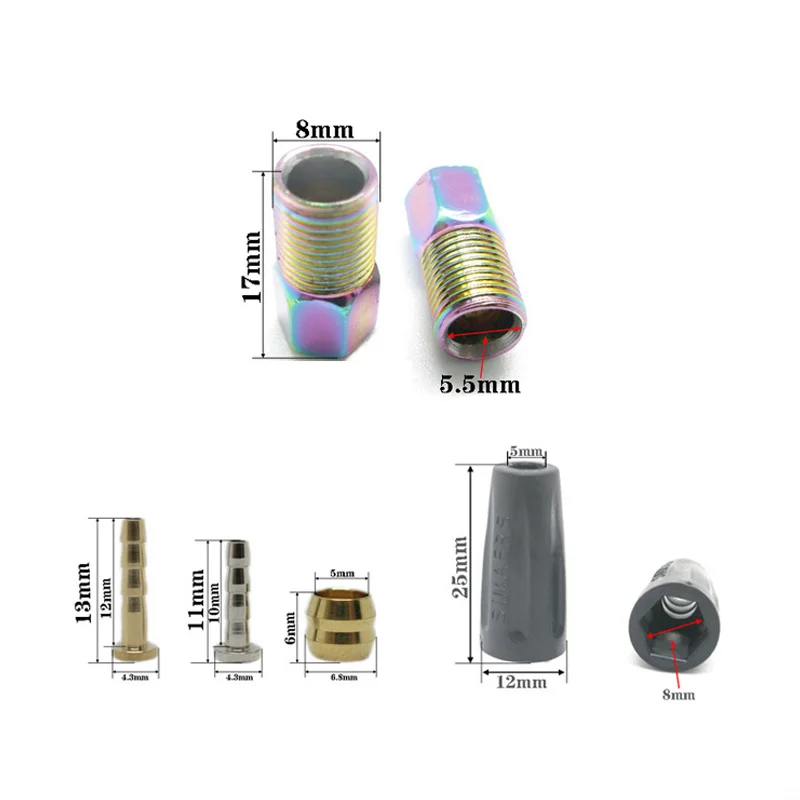 Vnlio دراجة الهيدروليكية قرص الفرامل خرطوم ، الزيتون على شكل موصل إدراج مجموعة ، BH59 BH90 النفط إبرة الفرامل موصل