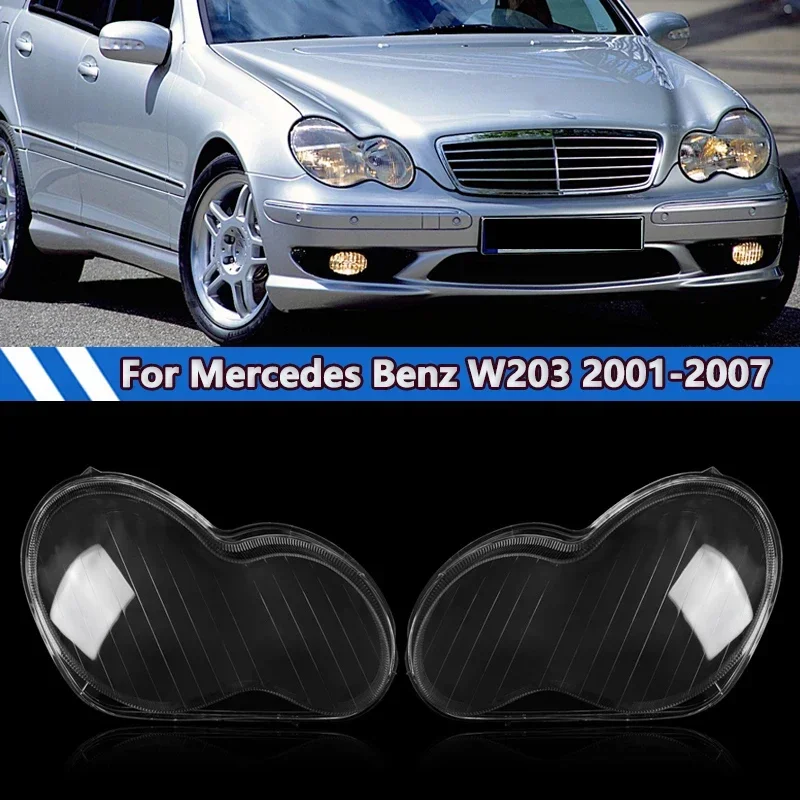 

2X Headlight Headlamp Clear Lens Cover For Mercedes Benz W203 C-Class 2001-2007 Headlamp Shell Lenses Car Accessories