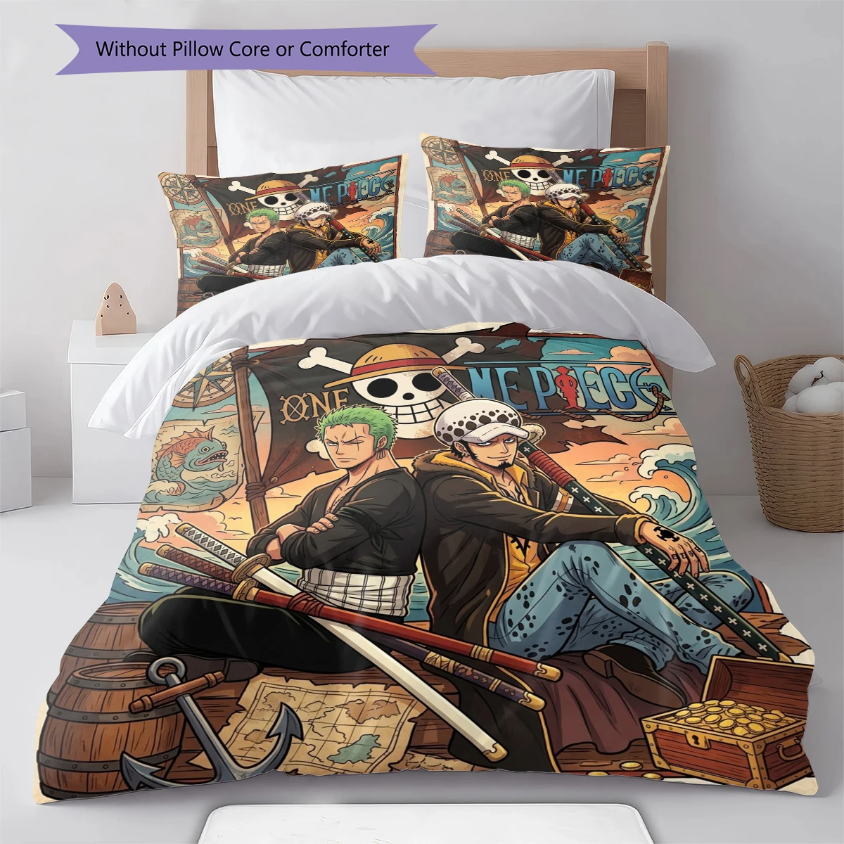 One Piece Anime Soft Cozy Duvet Cover, Kids Bedding Set Gift, Extra LargeVarious Sizes -HE40