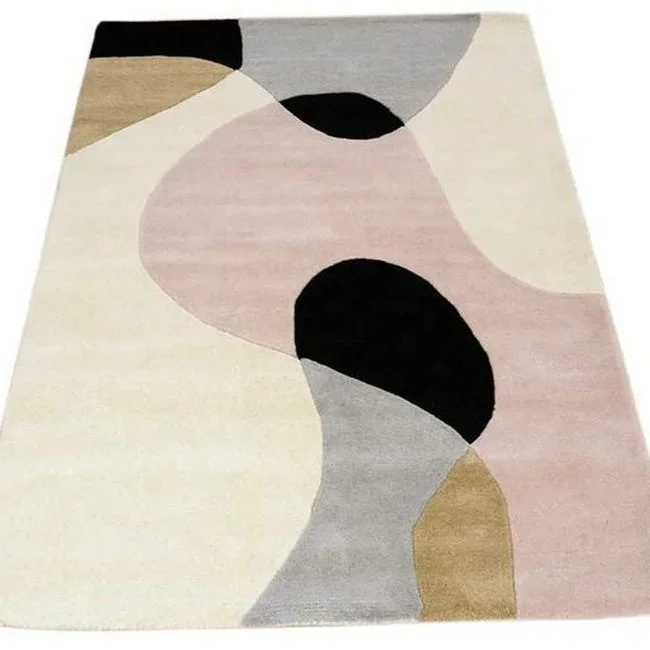 custom design modern abstractive pattern and rectangle shape hand tufted area rug carpets