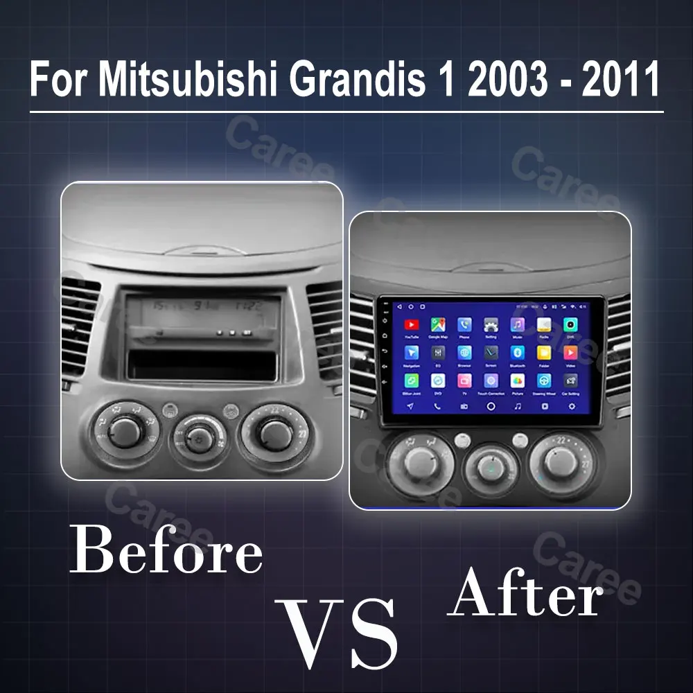 Android 15 Multimedia For Mitsubishi Grandis 1 2003 - 2011 GPS Navigation Stereo Head Unit Auto Radio Touch Screen Stereo Head