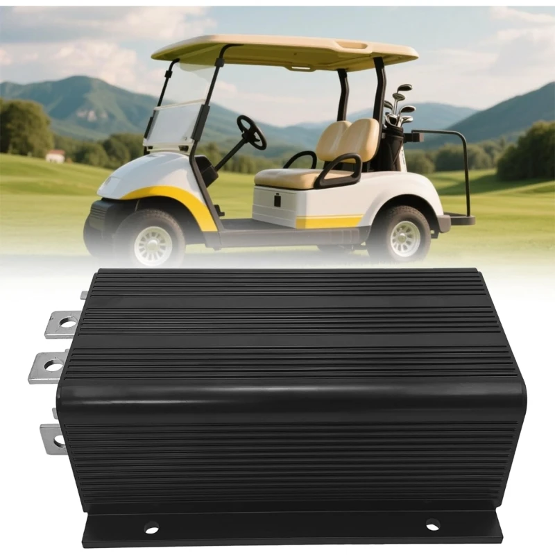 Golf Cart Motor Controller 36V 275A 9-Pin Replacement Unit for 1980-1994 Cart Repair, Ribbed Heat-Sink Housing with H9EE