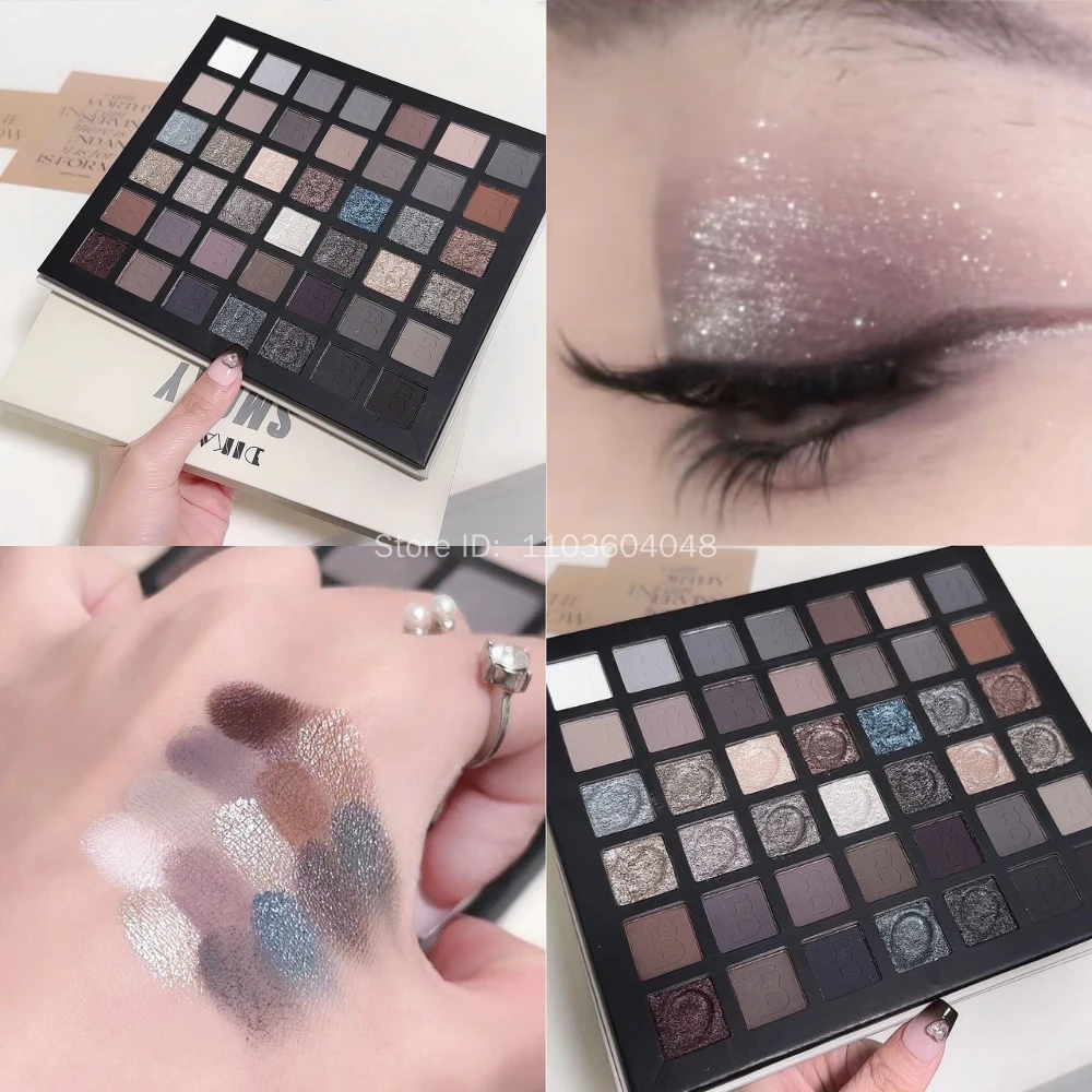 スモークアイシャドウプレート真珠光沢のあるシマーアイシャドウマットグリッター顔料防水長期的なアイメイクアップ 42 色