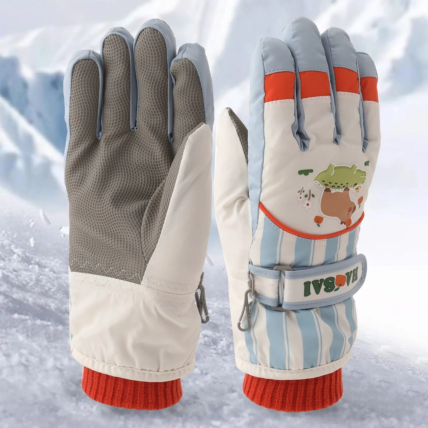 

Детские зимние перчатки, водонепроницаемые лыжные перчатки для зимних игр, утолщенные теплые и ветрозащитные перчатки, зимние подарки для детей