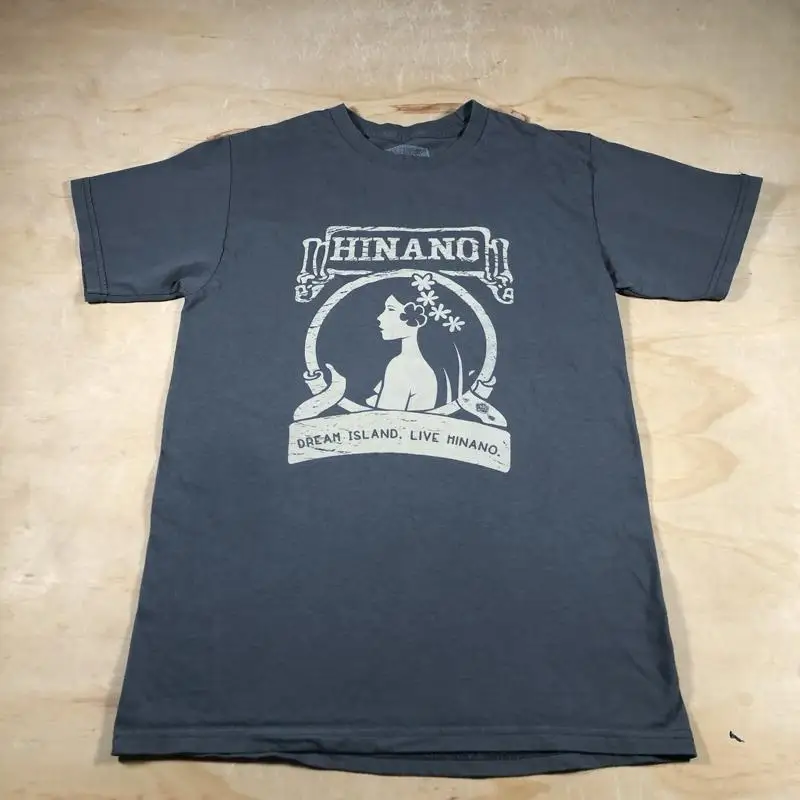 A4269 Hinano Tahiti Hawaii T-Shirt Herren Small Polynesian Vahine Logo Grau