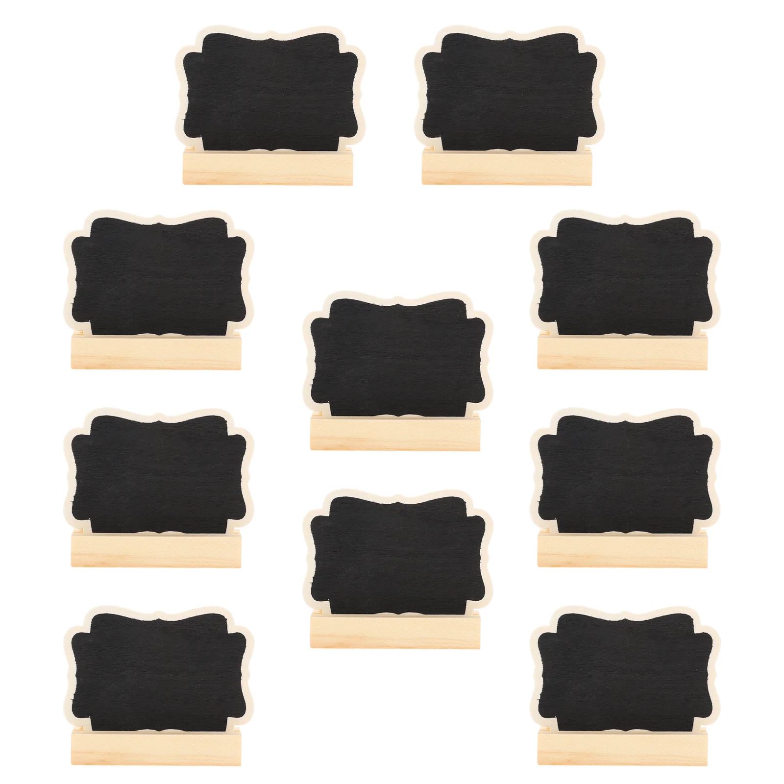 10 Sets Small Blackboard Chalkboard Sign Bar Counter Wood Tabletop with Base Writing Boards
