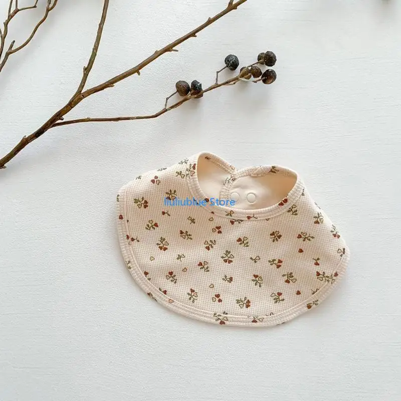 

Floral Print Drooling Bibs for Baby Thick Cotton Teething Bib Newborn Burp Cloth 62CF