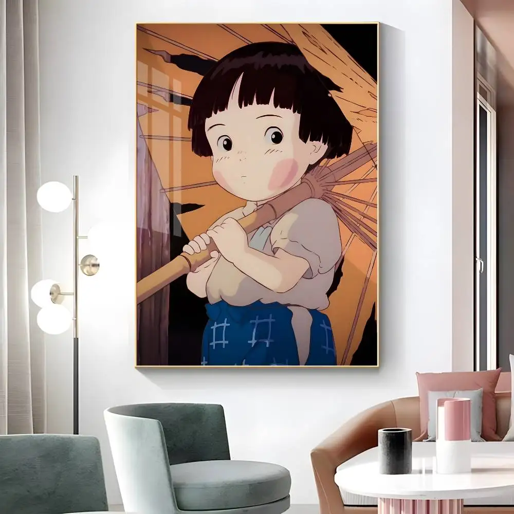 Grave Of The Fireflies Miyazaki Ghibli Poster Sticker Print Waterproof Wall Art For Living Room Bedroom Home Decor