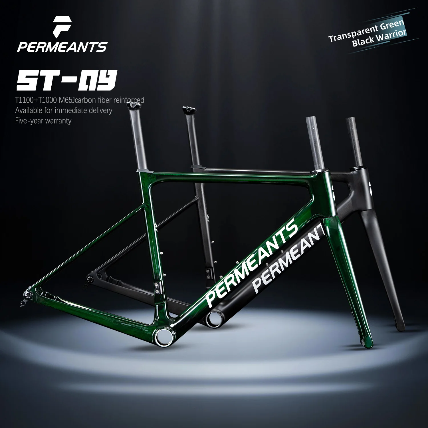 

Permeants ST-09 680g Super Lightweight One-piece Road Disc Frame 700C, Di2 Groupset Compatible, Full Internal Routing, T47 BB