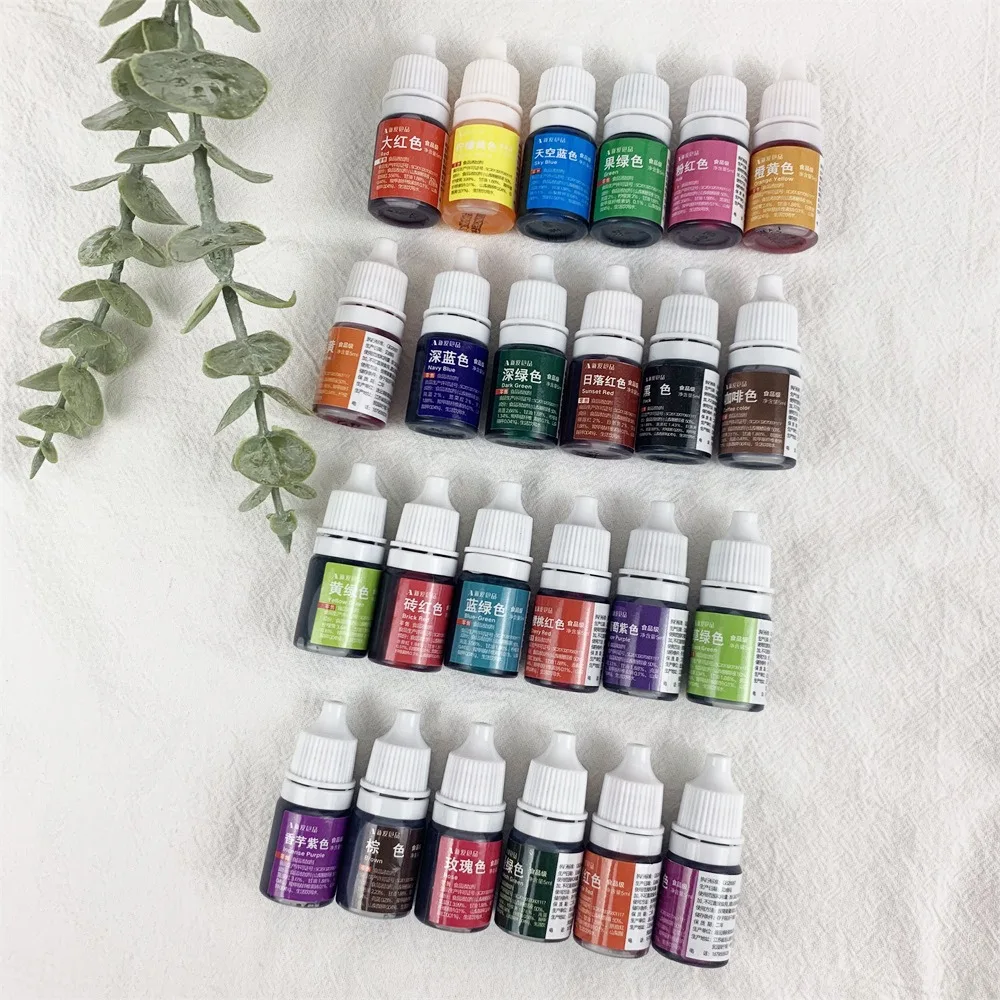 5ML/bottle Candle Dyes Pigment Liquid Colorant for DIY Candle Soap Coloring Dye Handmade Gypsum Crafts Resin Pigment 24Colors