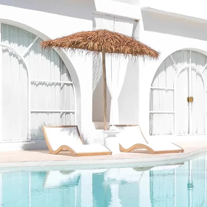 Outdoor leisure sofa bed hotel beach pool bed resort courtyard balcony lounge chair furniture waterproof and sun protection