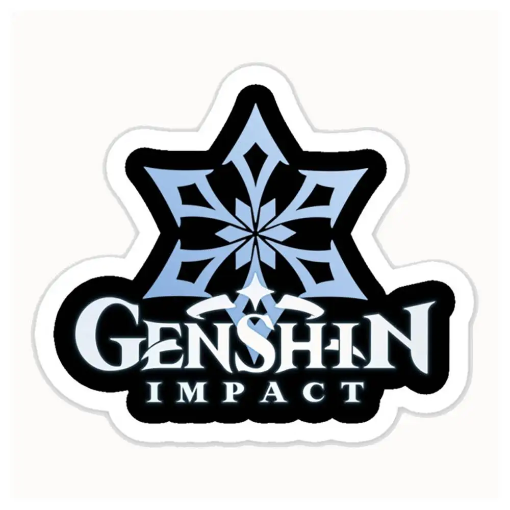 Cryo Big Emblem Genshin Impact Waterproof Stickers For Decorating Car Windows Motorcycles And Computers.
