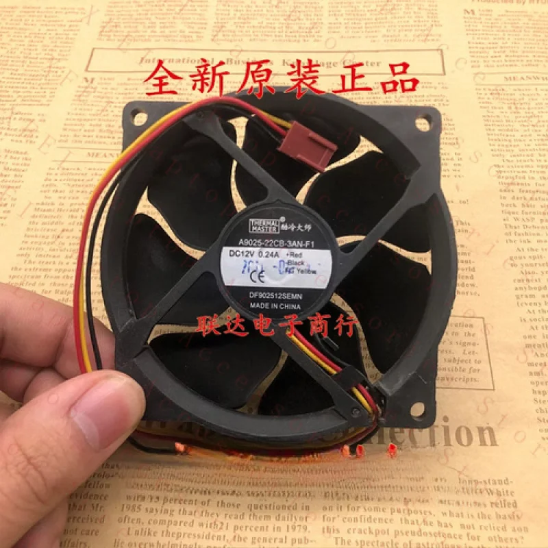 F PARA CoolerMaster A9025-22CB-3AN-F1 DC12V 0,24A 9025 9CM Ventilador de resfriamento de 3 fios