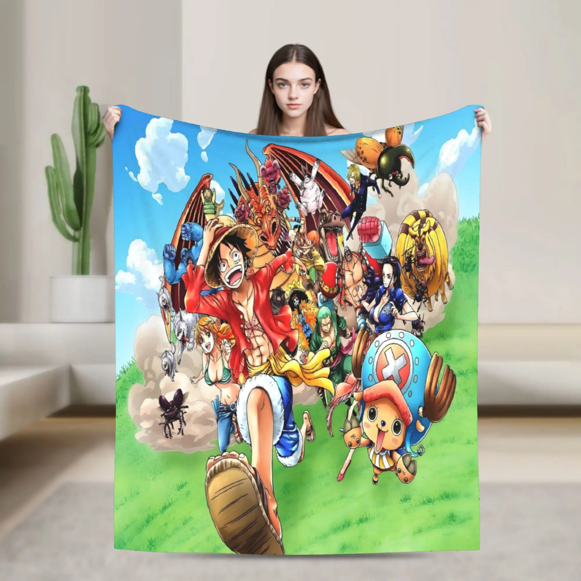 Custom Ultra-Soft Fleece Chopper Janpan Anime Throw Blanket Warm Flannel  Blankets for Bedding Home Sofa Quilt