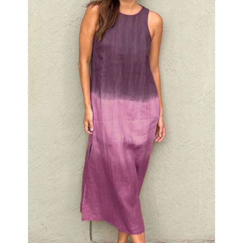 فساتين نسائية طويلة متدرجة بدون أكمام فستان عشاء ريترو برقبة على شكل حرف v فستان مثير للحفلات من Indianos فستان طويل مطبوع فساتين سهرة