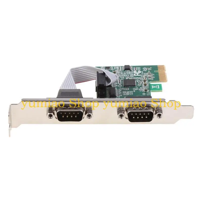587B PCIE PCIE DUAL CARTA EXPANSÃO SERIAL CHIP AX99100 2 PORT INDUSTRIAL DB9 COM RS232 Controlador adaptador para para PC