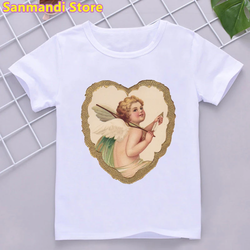 New Kawaii Angel Print Tshirts Girls/Boys Cute Kids Clothes Harajuku Kawaii Children Clothing Summer Fashion T-Shirt Streetwear