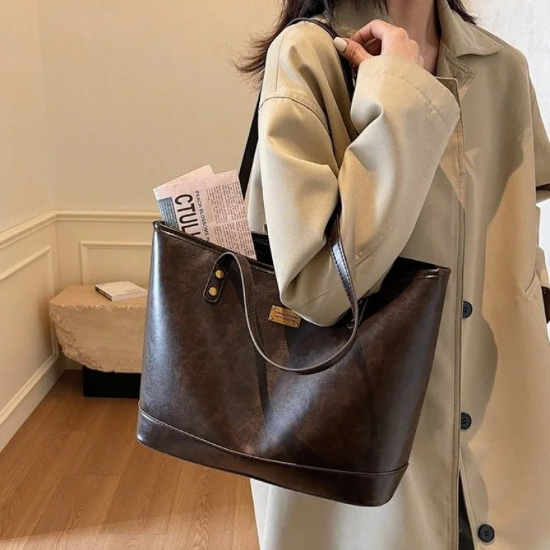 

High-End Women's Tote Bag Made Of Cowhide Leather Boasting Switzerland Spacious Soft Daily Modern Look
