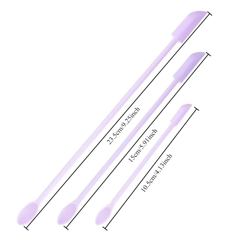 Mini raspador doble de silicona, espátula para máscara de emulsión, cuchara cosmética, herramienta de cocina, botella, espátula para mermelada, 3 uds.