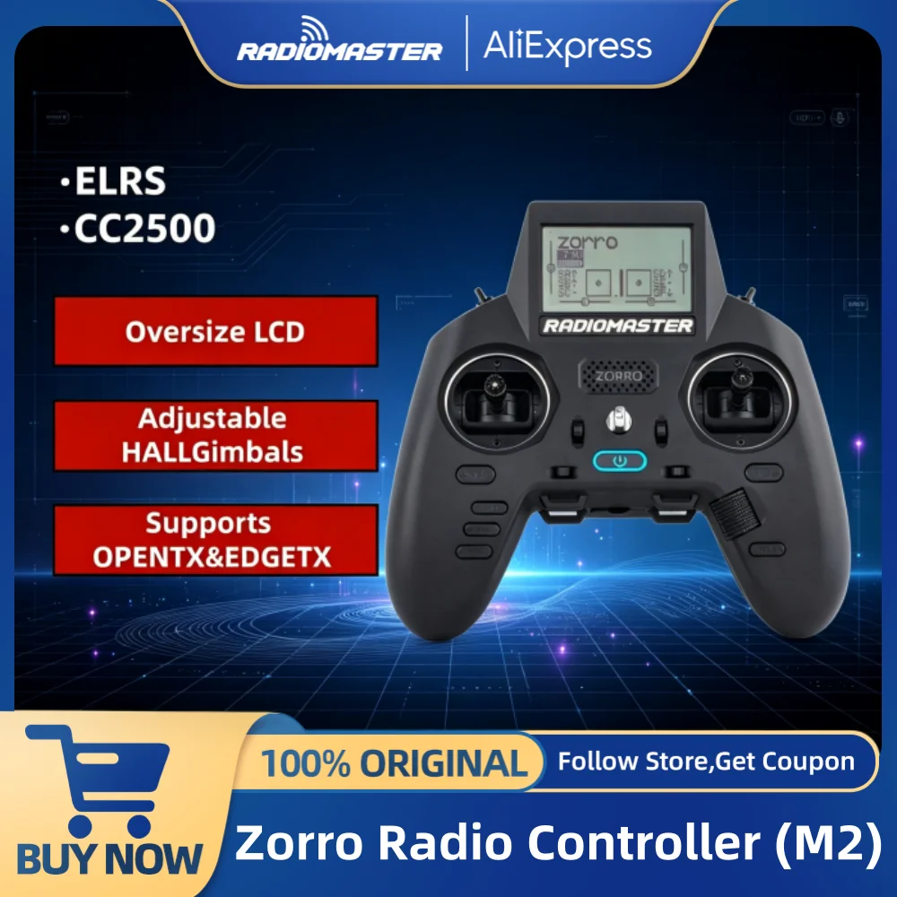 Radiomaster Zorro Radio Controller (M2) CC2500/ELRS 2.4GHz Support OPENTX & EDGETX Switchable in Mode 1 and Mode 2