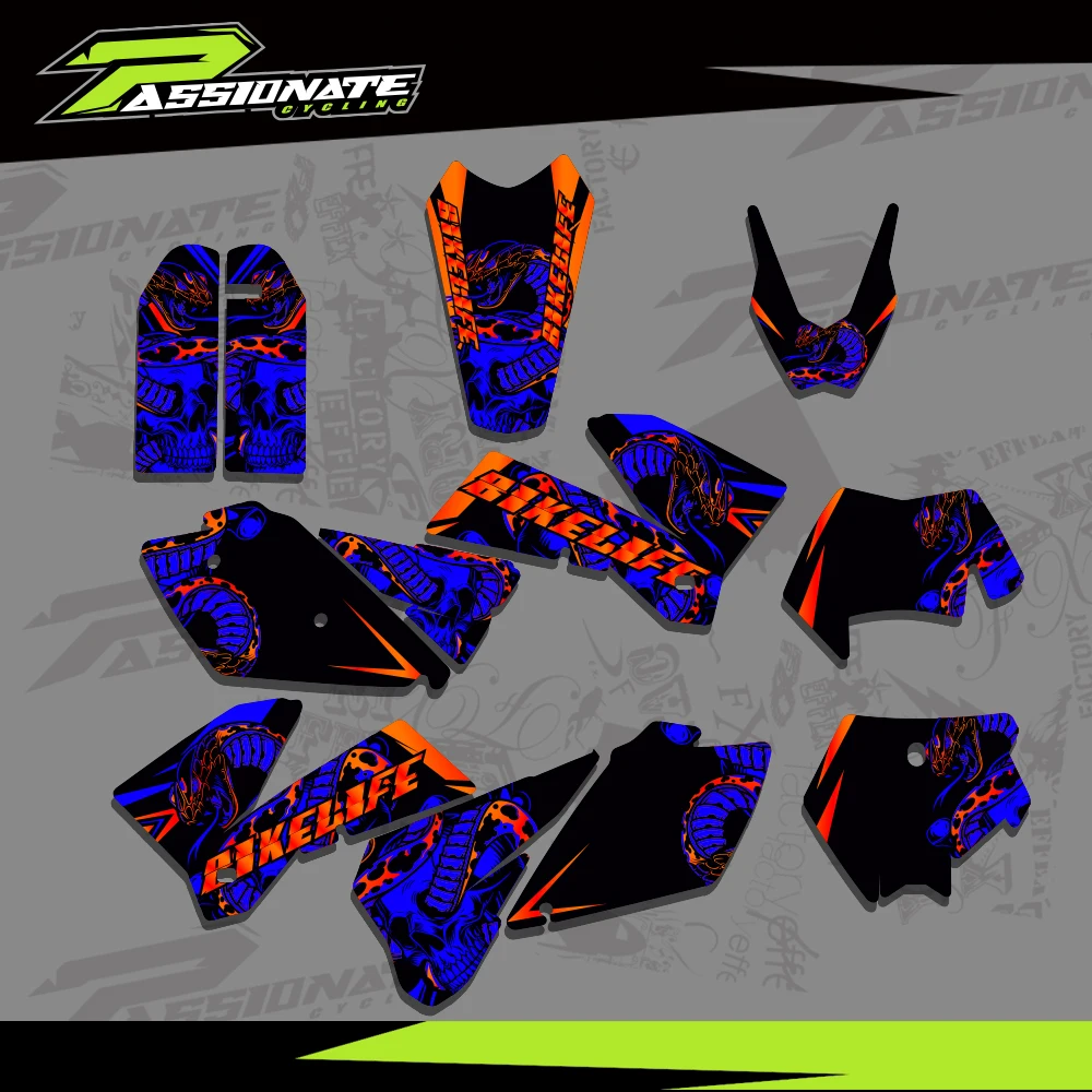 For KTM 525 450 400 300 250 200 125 sx sxf mxc xc xcf xcw exc excf 2005 2006 2007 Graphics Background Decal Stickers Customize