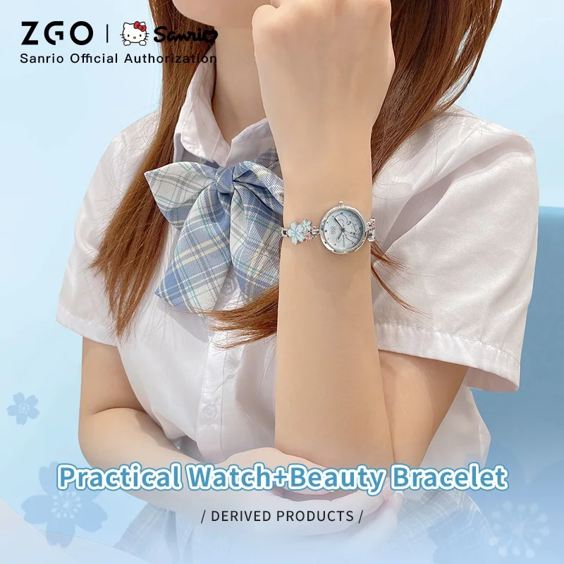 ZGO Sanrio Cinnamoroll Jam Tangan Kuarsa Wanita Bergaya dan Tahan Air Jam Tangan Desain Siswa Hadiah 2106