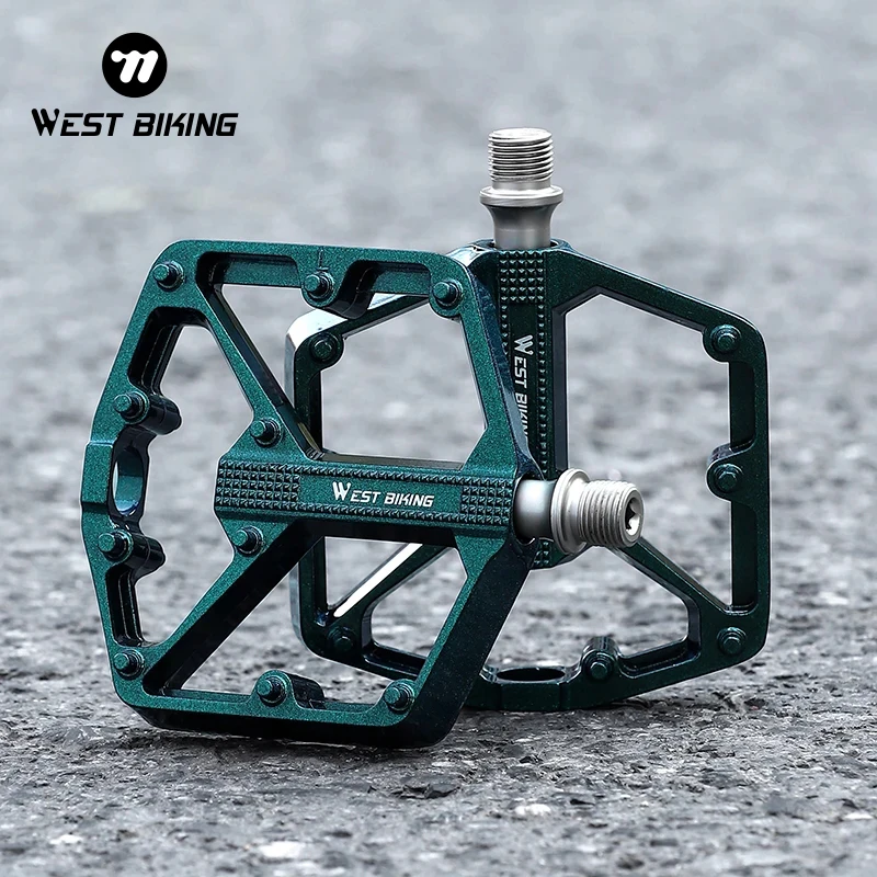 WEST BIKING MTB Pedals Bicycle Flat Pedals CNC Aluminum Alloy 9/16