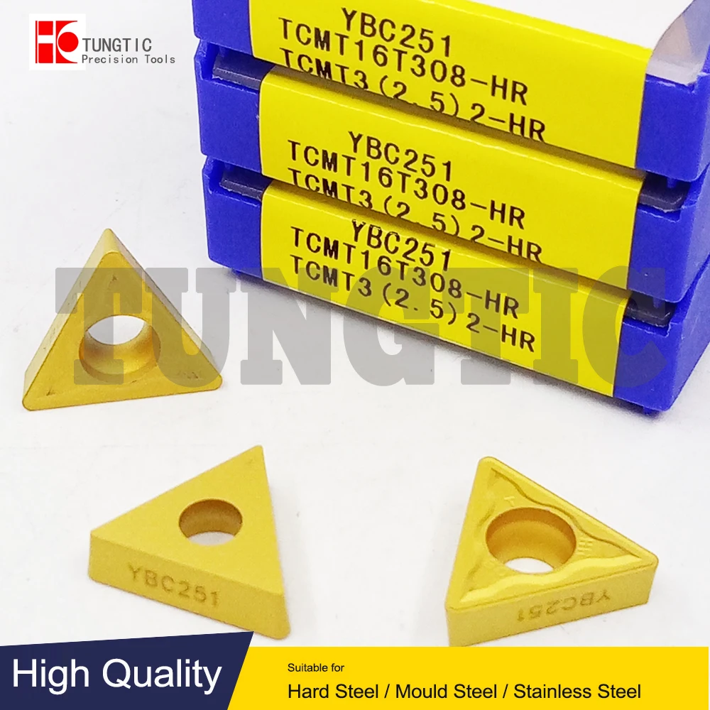 

TCMT16T308-HR YBC251 YBC252 Cutter CNC Tool Lathe Machining Tools Lathe Cutting Tool Metal Turning Tools Inserts TCMT 16T308