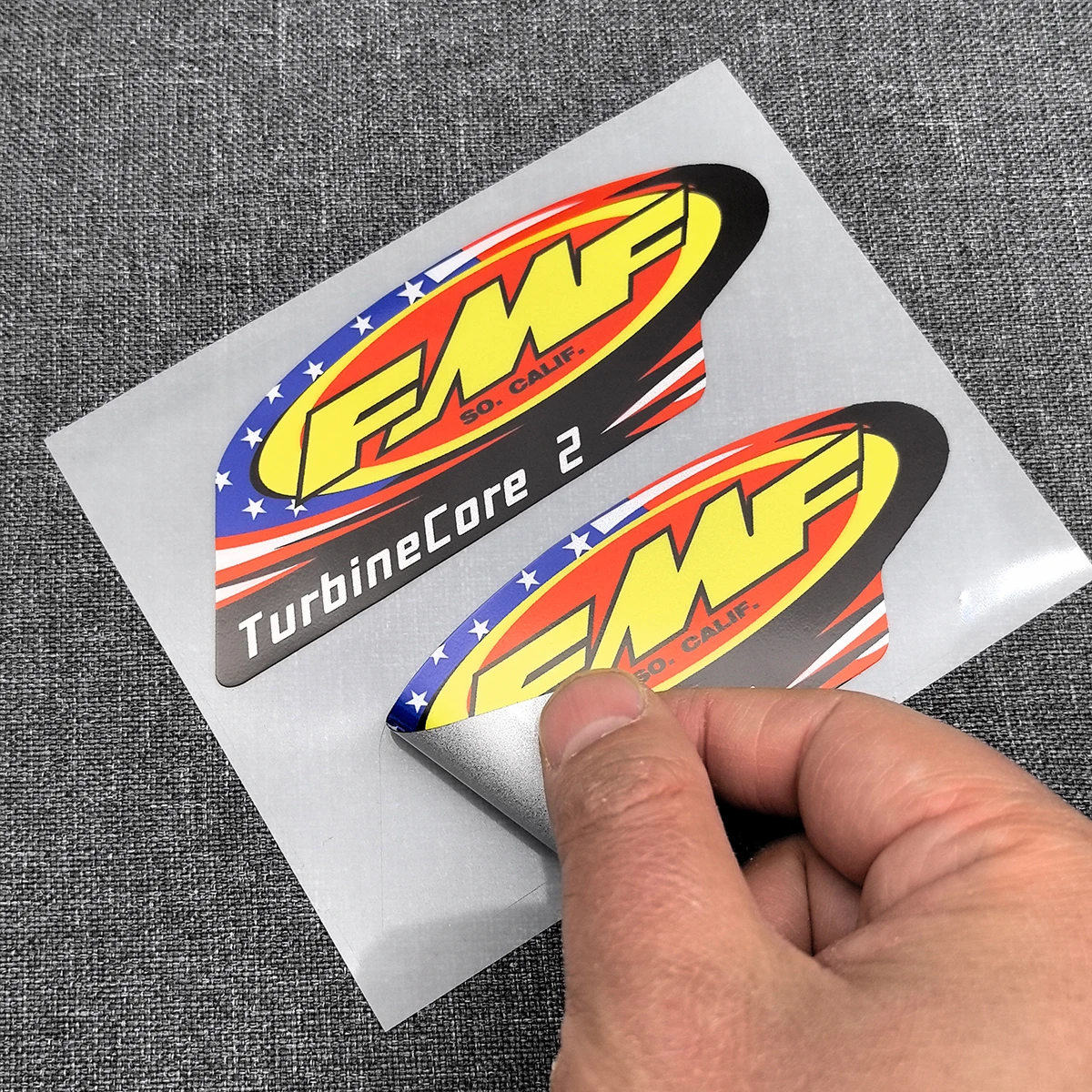 2 Stücke Wasserdichte Refektive FMF TurbineCore2 Motorrad Aufkleber Fahrrad Zyklus Aufkleber Motorrad Zubehör – Detail 5