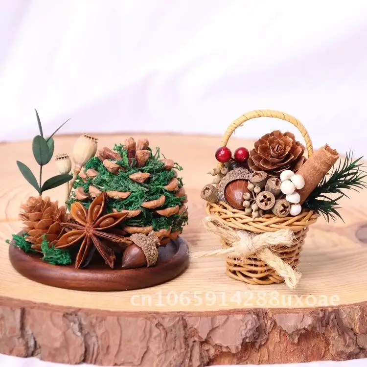 

Christmas handmade decorative gift pendant car aromatherapy pendant fragrance expansion flower basket desktop ornaments
