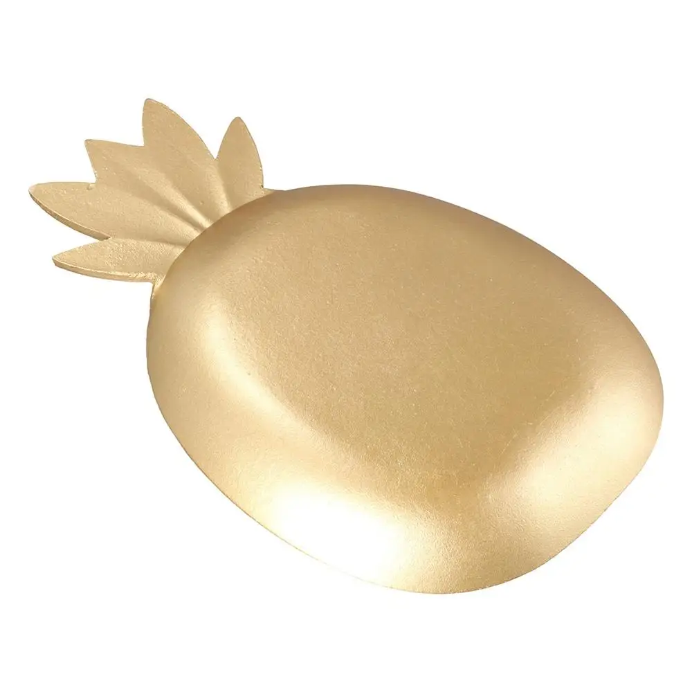 

Kitchen Pineapple & Leaf Shaped Storage Organizer Gold Snack Dish Fruit Rack Jewelry Storage Tray Serving Tray Dessert Shelf