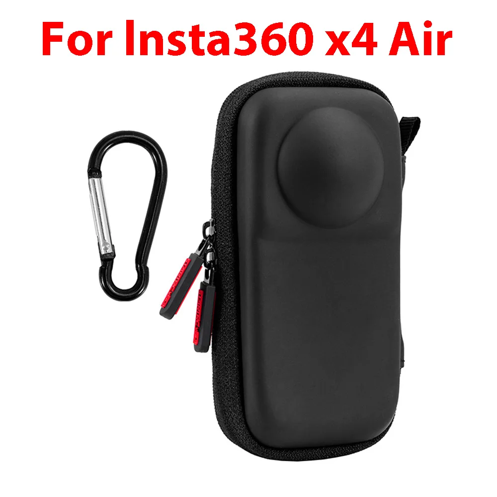 

For lnsta360 x4 Air Single-Unit Package PU Hard Shell Storage Case Splash-Resistant Protective Bag with Carabiner