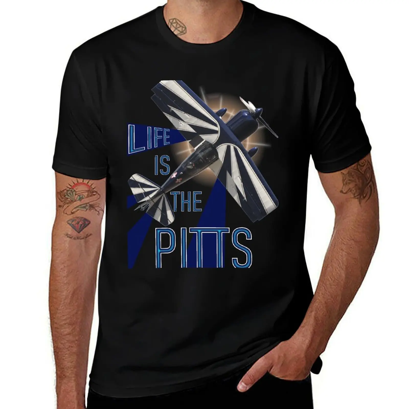 Out Of The Sun Design - Pitts Model 12 VH-TYJ T-Shirt blue archive Luxury man custom shirt mens champion t shirts