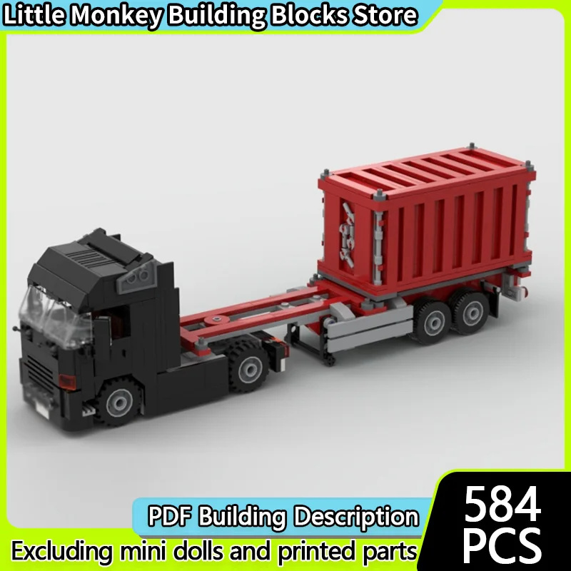 

Конструктор City Car Model MOC: Классический грузовик с контейнером, модульная технология, детские праздничные подарки, набор для сборки игрушек