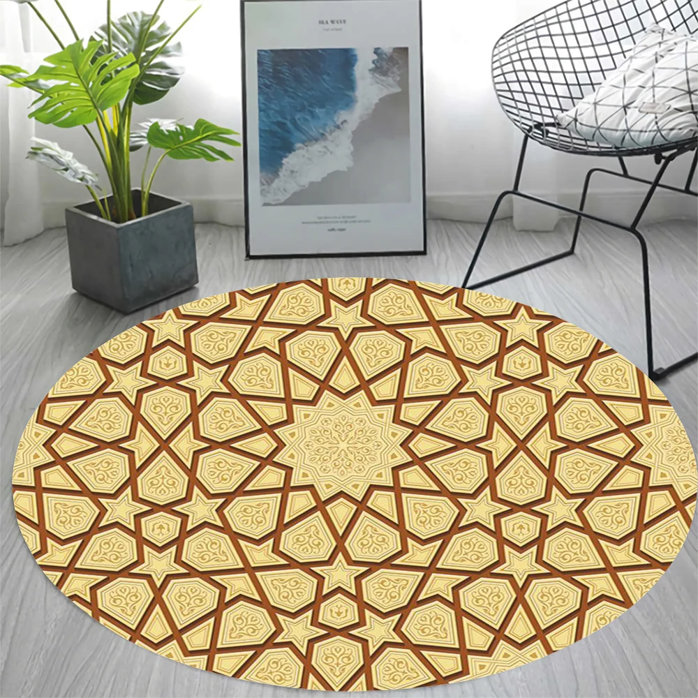 CLOOCL Flannel Round Carpet Pink Special Flowers Rug Living Room Bedroom Anti-slip Foot Mat Durable Carpet Home Accessories