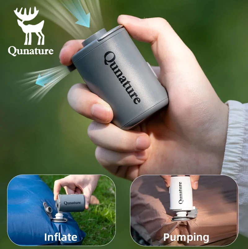 Qunature Portable Electric Air Pump Type C Charging Mini Inflator Swimming Pool Air Bed Camping Inflatable Pump Camping Tools
