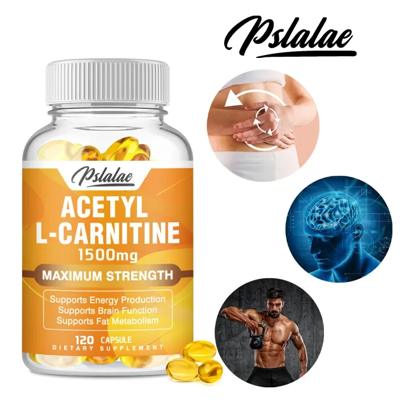 Acetil L-Carnitina para Nutrição Esportiva, Suporta a Produção de Energia Natural, Alta Potência, Suporta Memória e Foco, 1.500 mg