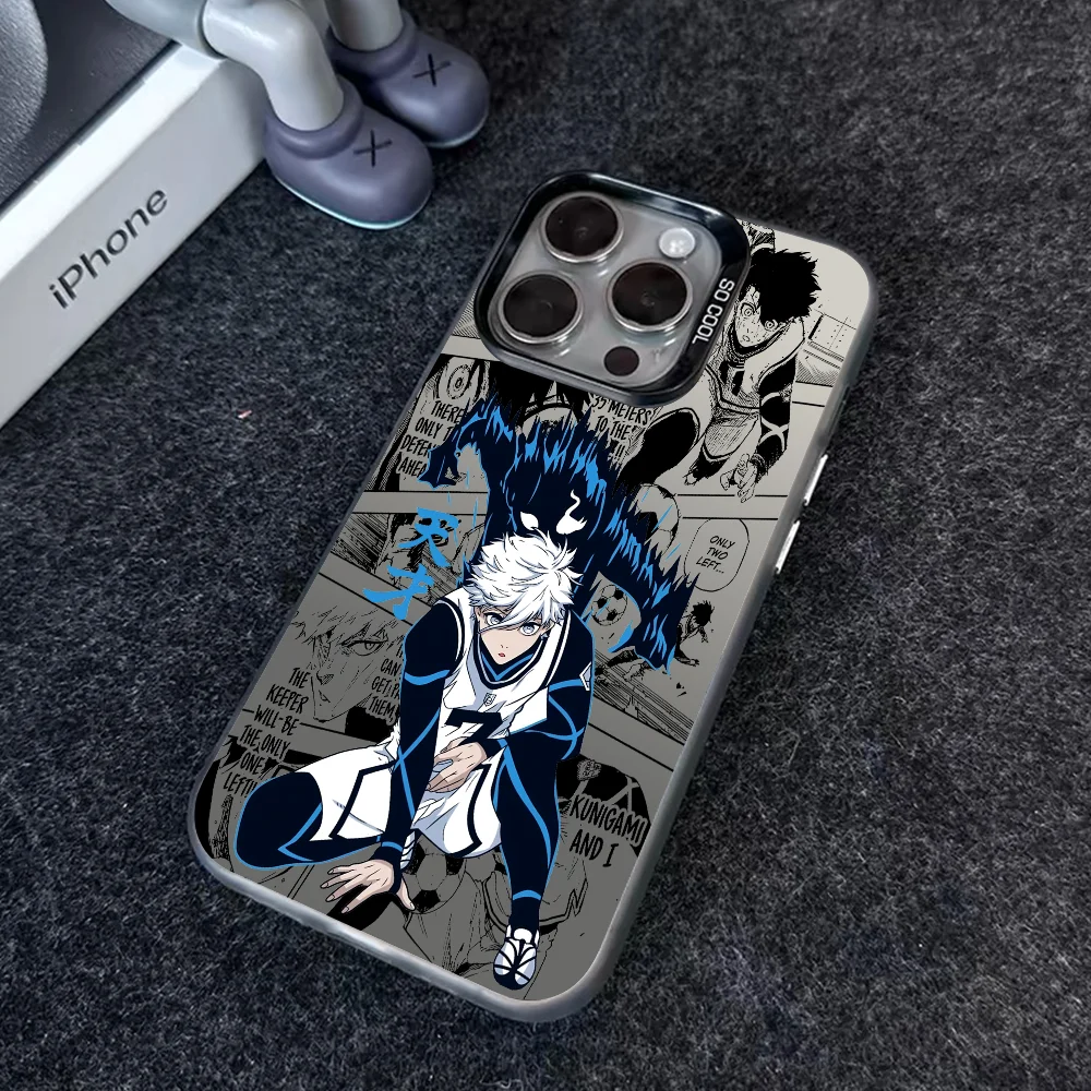 B-BLUE LOCKS S-Seishiro Nagi Phone Case IMD Color Silver Shell For IPhone 16 15 14 13 12 Pro Max Plus