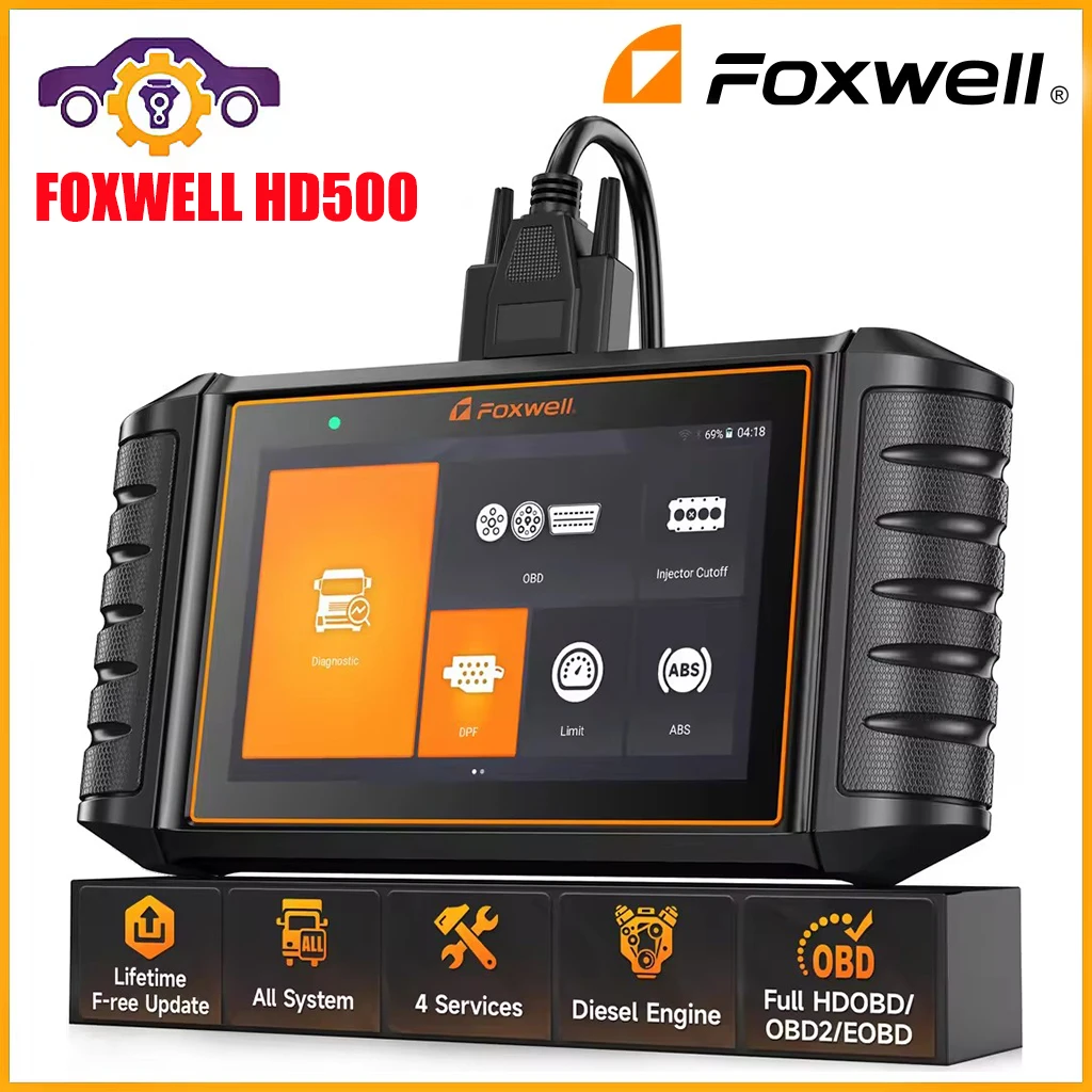 FOXWELL HD500 Heavy Duty Truck Scanner DPF Regen Injector Cutoff Limit Setting All System Diesel Automotive Diagnostic Scan Tool