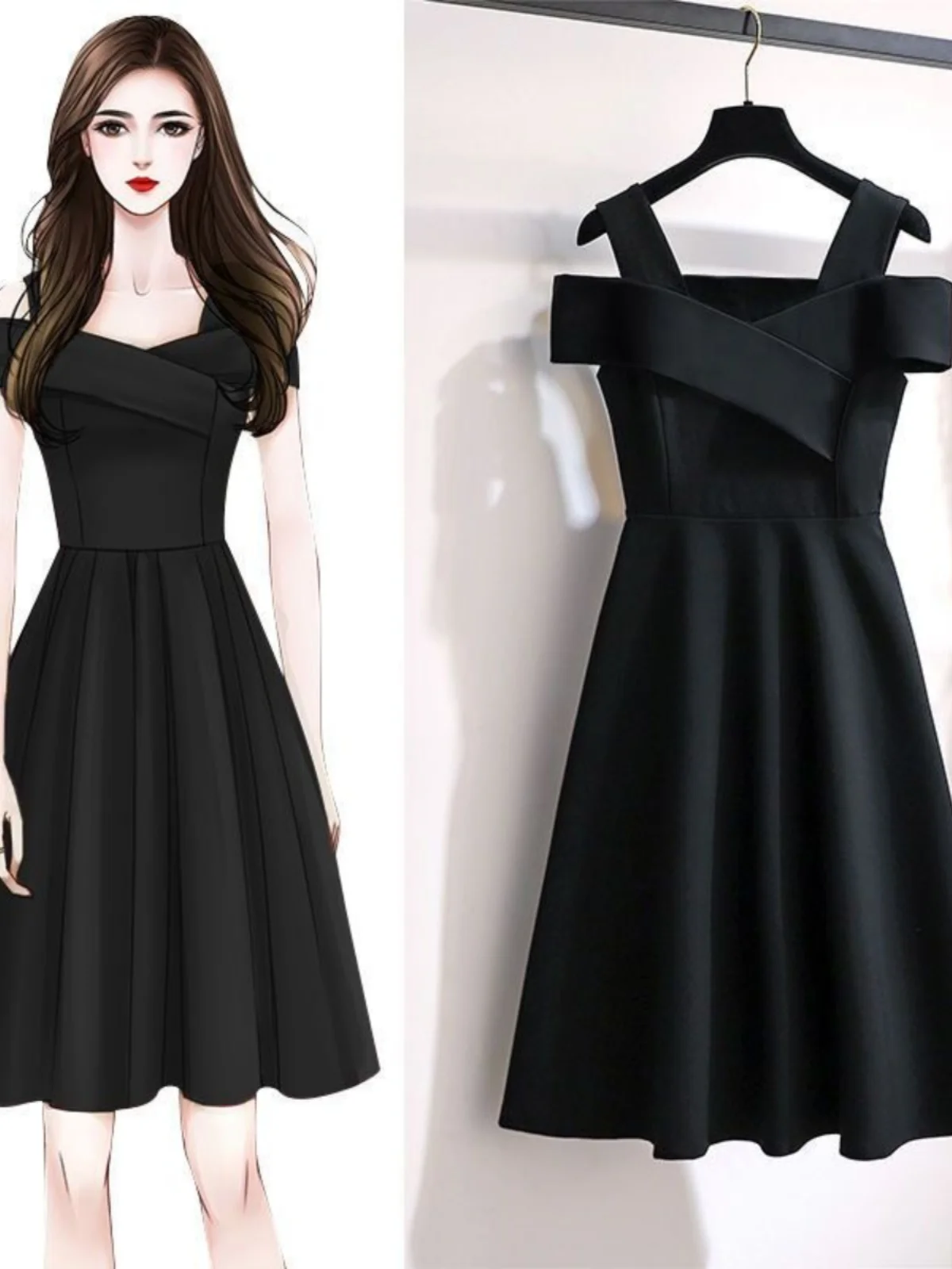 

New 2025 plus Size Women's Fashionable Dress Slimming Waist Design Belly Covering Stylish Summer Dress for plus Size Ladies
